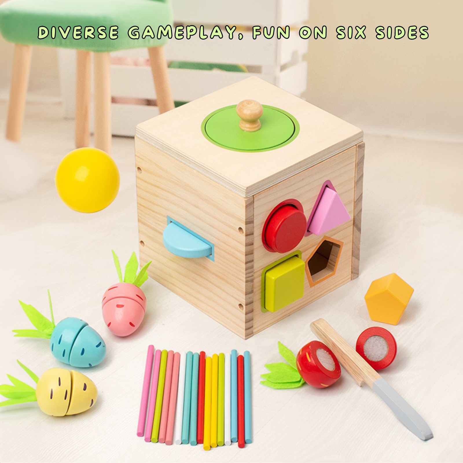 Montessori Multifunctional Activity Cube-7 in 1 - OFunBuds