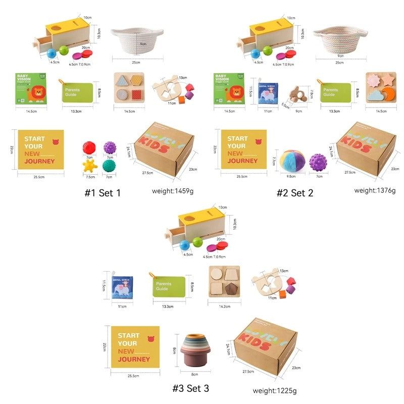 Montessori Sensory & Educational Toy Set for Infants Aged 6-12 Months - OFunBuds