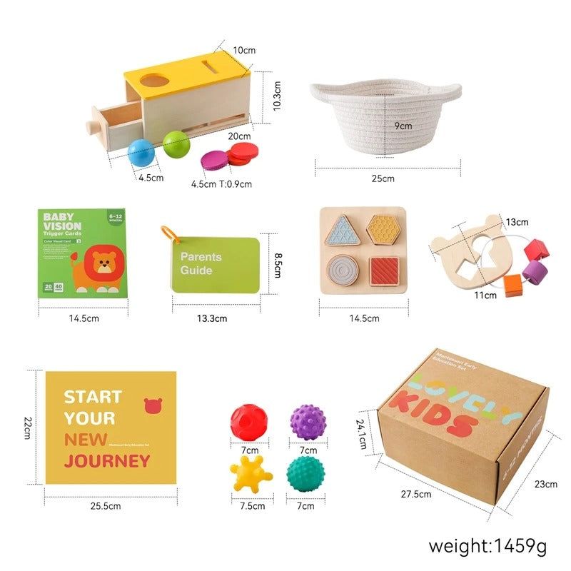 Montessori Sensory & Educational Toy Set for Infants Aged 6-12 Months - OFunBuds