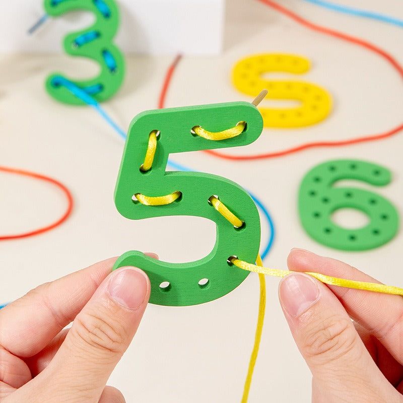 Montessori Alphabet & Number Threading Blocks - OFunBuds