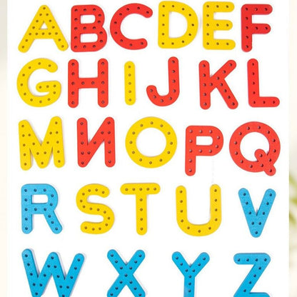 Montessori Alphabet & Number Threading Blocks - OFunBuds